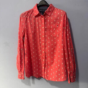Tommy Hilfiger ladies size  medium coral button down‎ shirt